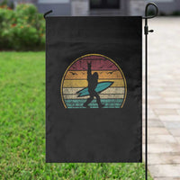Vintage Bigfoot Surfing Garden Flag Sasquatch Beach Vacation Retro Surf Sun Shaka - Wonder Print Shop