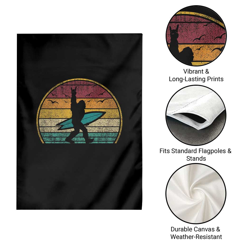 Vintage Bigfoot Surfing Garden Flag Sasquatch Beach Vacation Retro Surf Sun Shaka - Wonder Print Shop
