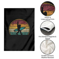Vintage Bigfoot Surfing Garden Flag Sasquatch Beach Vacation Retro Surf Sun Shaka - Wonder Print Shop