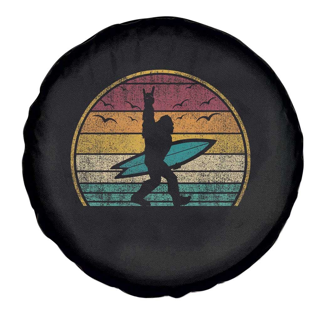 Vintage Bigfoot Surfing Spare Tire Cover Sasquatch Beach Vacation Retro Surf Sun Shaka - Wonder Print Shop