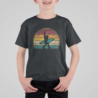 Vintage Bigfoot Surfing T Shirt For Kid Sasquatch Beach Vacation Retro Surf Sun Shaka - Wonder Print Shop