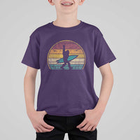 Vintage Bigfoot Surfing T Shirt For Kid Sasquatch Beach Vacation Retro Surf Sun Shaka - Wonder Print Shop