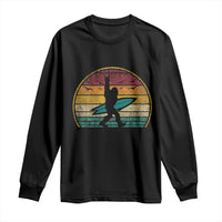 Vintage Bigfoot Surfing Long Sleeve Shirt Sasquatch Beach Vacation Retro Surf Sun Shaka - Wonder Print Shop
