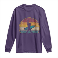 Vintage Bigfoot Surfing Long Sleeve Shirt Sasquatch Beach Vacation Retro Surf Sun Shaka - Wonder Print Shop
