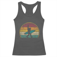 Vintage Bigfoot Surfing Racerback Tank Top Sasquatch Beach Vacation Retro Surf Sun Shaka - Wonder Print Shop