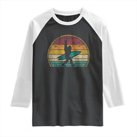 Vintage Bigfoot Surfing Raglan Shirt Sasquatch Beach Vacation Retro Surf Sun Shaka - Wonder Print Shop