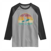 Vintage Bigfoot Surfing Raglan Shirt Sasquatch Beach Vacation Retro Surf Sun Shaka - Wonder Print Shop