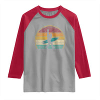 Vintage Bigfoot Surfing Raglan Shirt Sasquatch Beach Vacation Retro Surf Sun Shaka - Wonder Print Shop