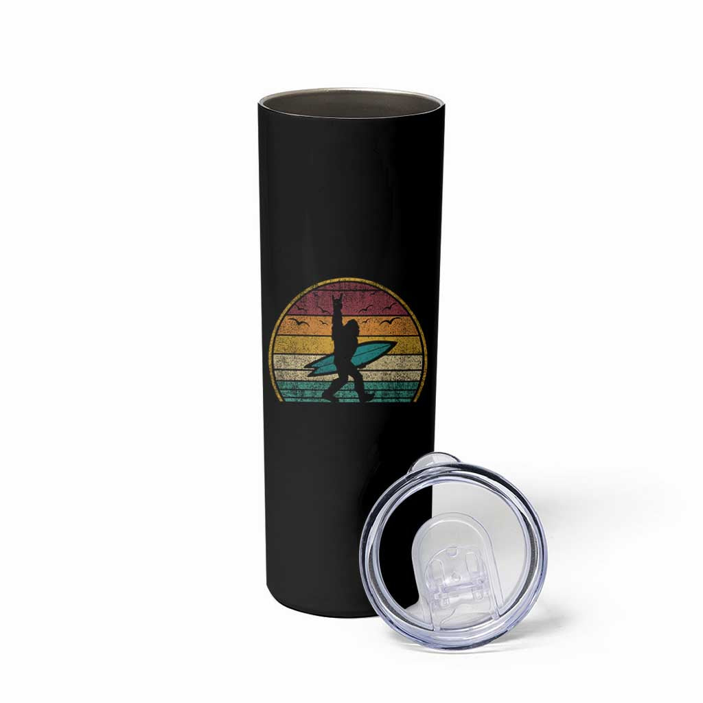 Vintage Bigfoot Surfing Skinny Tumbler Sasquatch Beach Vacation Retro Surf Sun Shaka - Wonder Print Shop