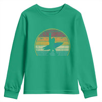 Vintage Bigfoot Surfing Youth Sweatshirt Sasquatch Beach Vacation Retro Surf Sun Shaka - Wonder Print Shop