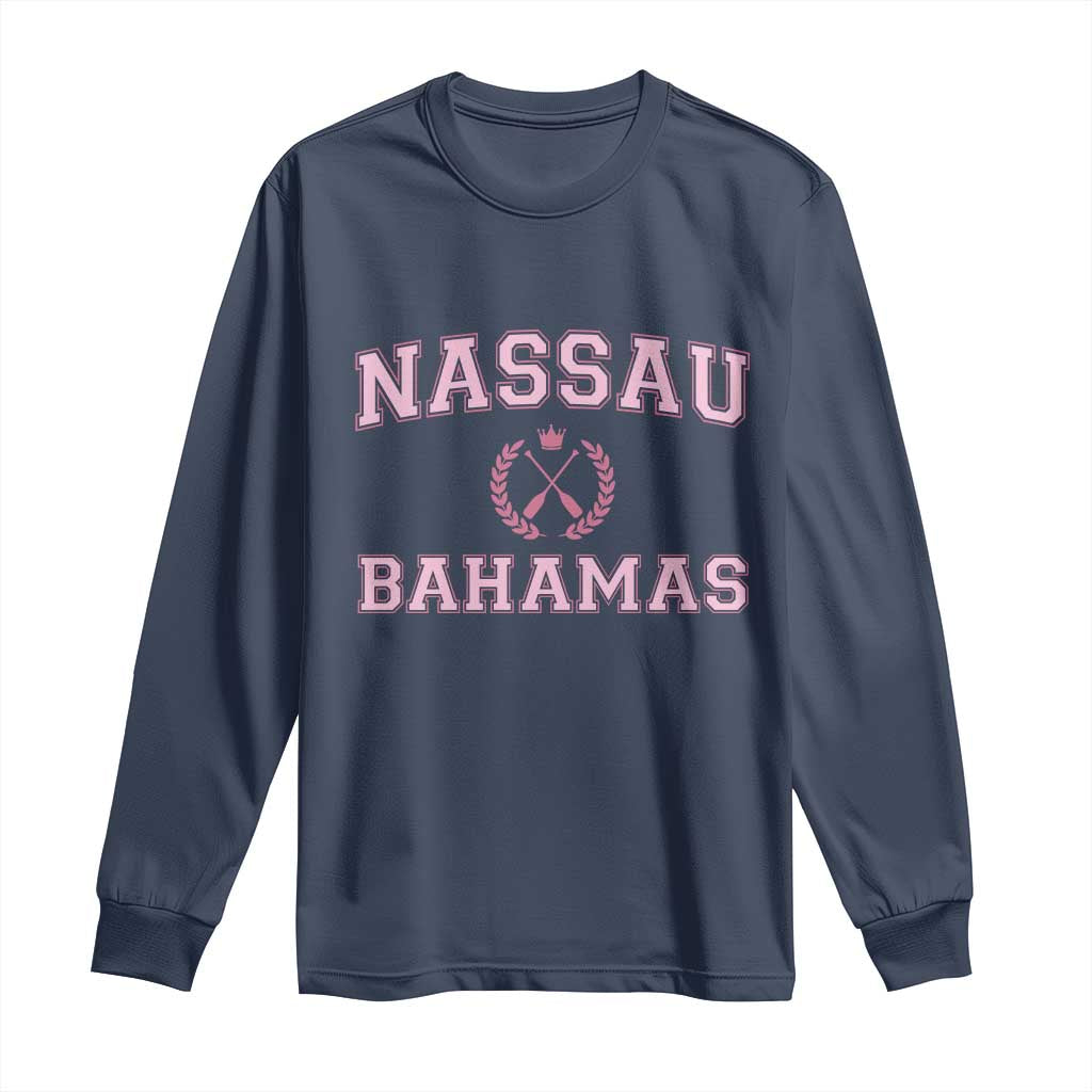 Nassau Souvenir Long Sleeve Shirt Bahamas Rowing Summer Vacation Girls Trip - Wonder Print Shop