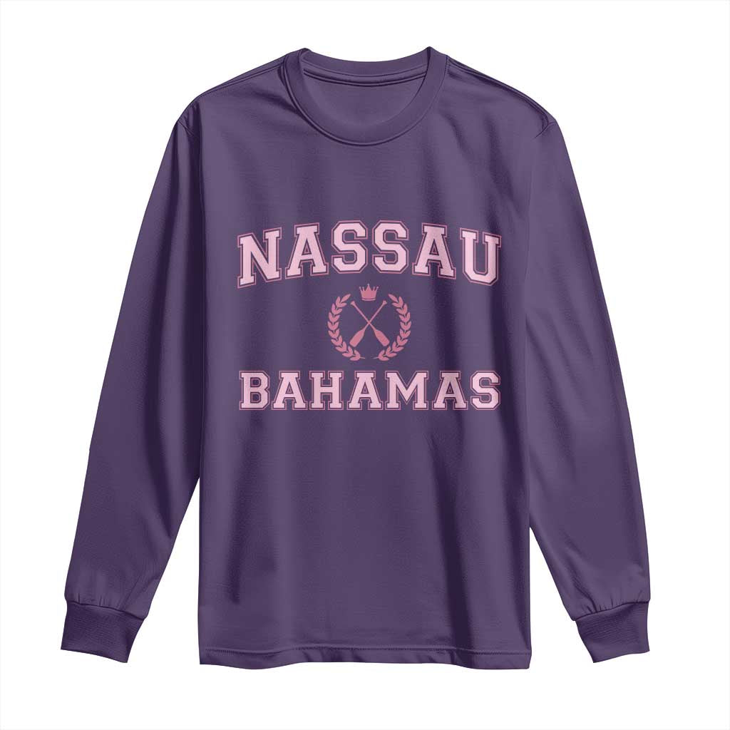 Nassau Souvenir Long Sleeve Shirt Bahamas Rowing Summer Vacation Girls Trip - Wonder Print Shop