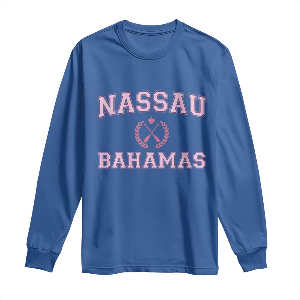 Nassau Souvenir Long Sleeve Shirt Bahamas Rowing Summer Vacation Girls Trip - Wonder Print Shop