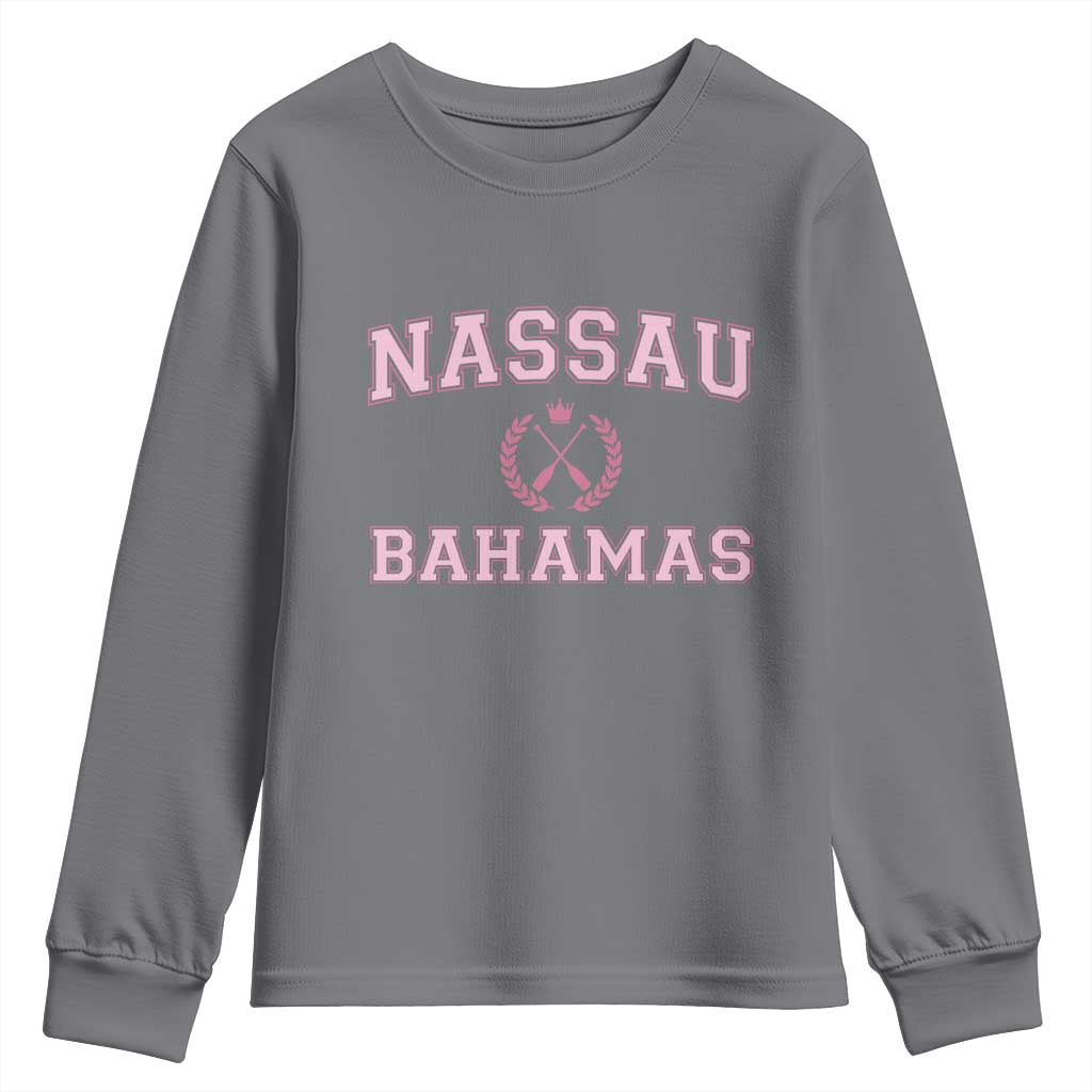 Nassau Souvenir Youth Sweatshirt Bahamas Rowing Summer Vacation Girls Trip - Wonder Print Shop