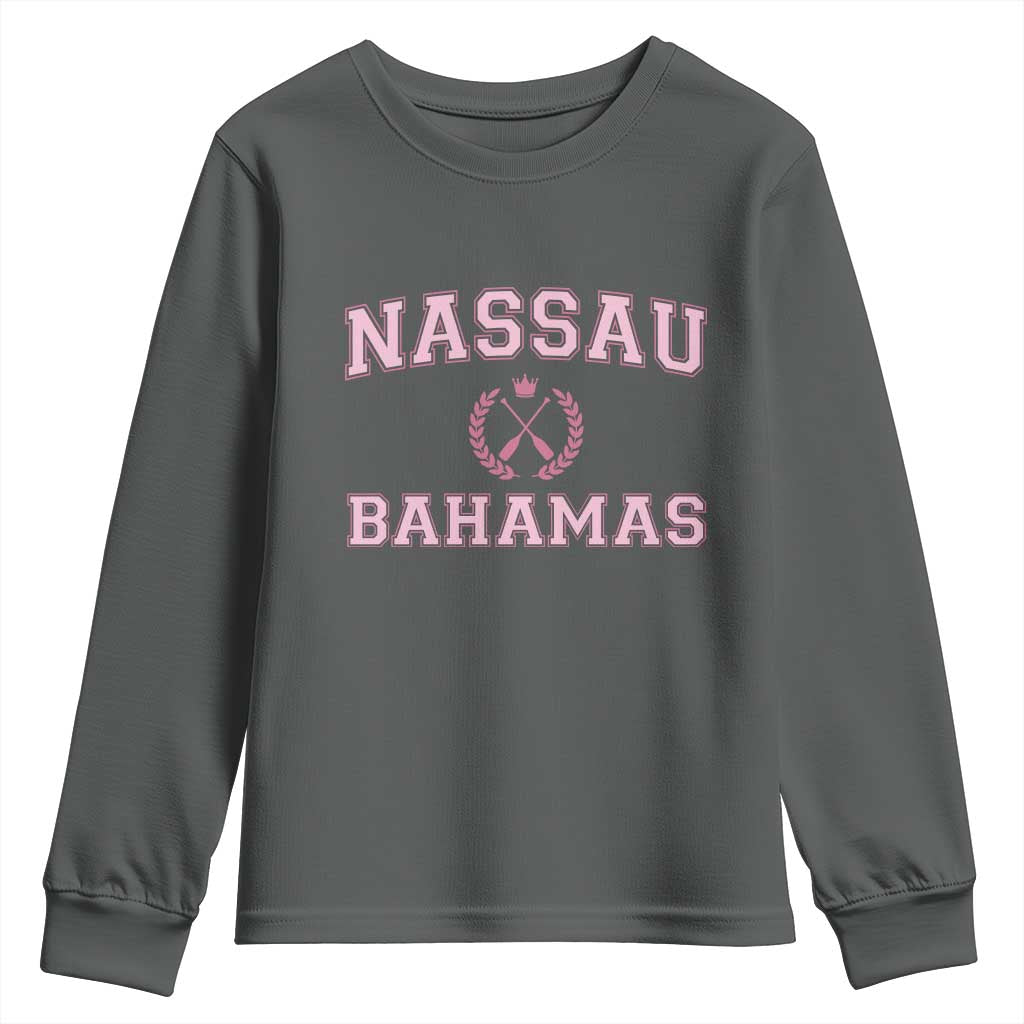 Nassau Souvenir Youth Sweatshirt Bahamas Rowing Summer Vacation Girls Trip - Wonder Print Shop