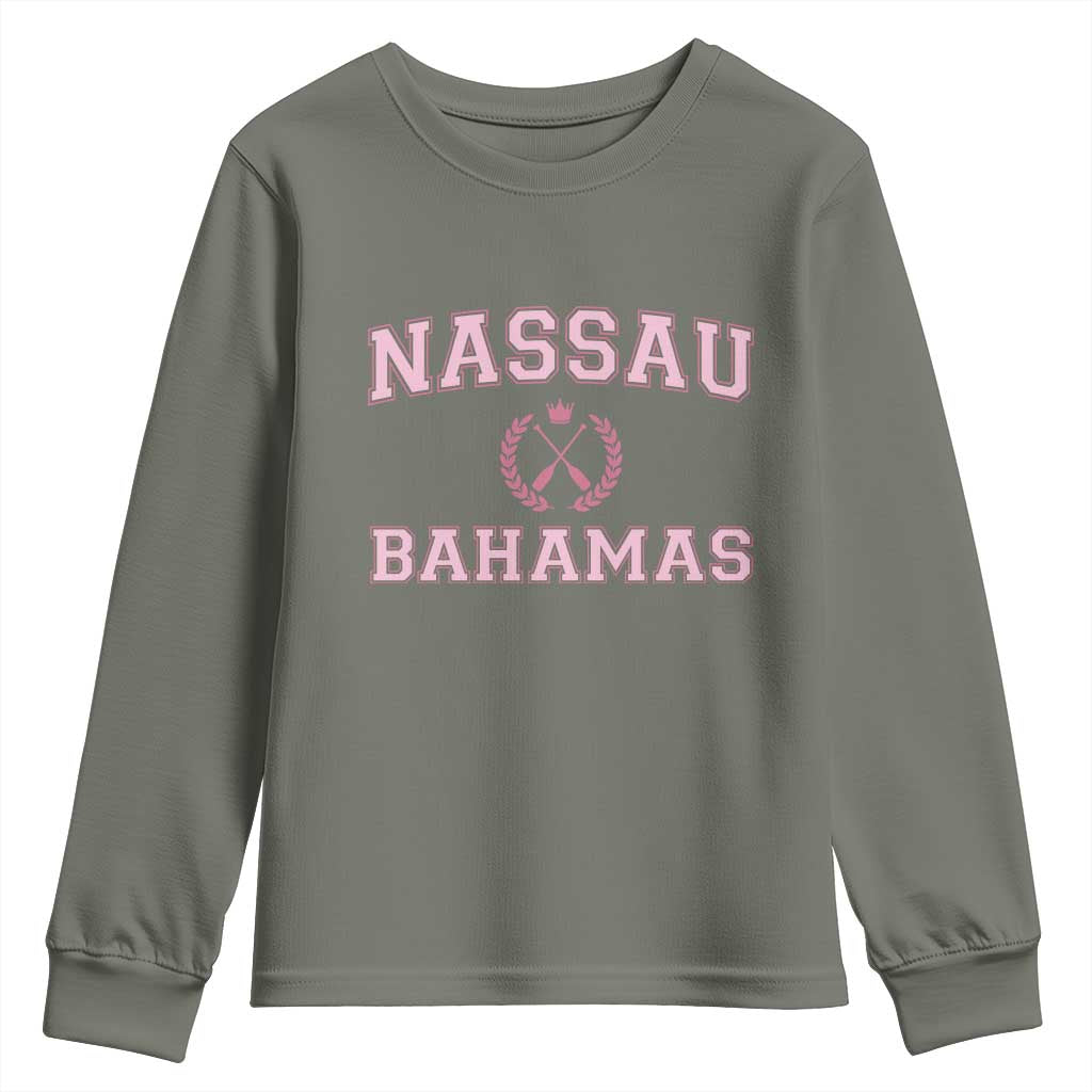 Nassau Souvenir Youth Sweatshirt Bahamas Rowing Summer Vacation Girls Trip - Wonder Print Shop