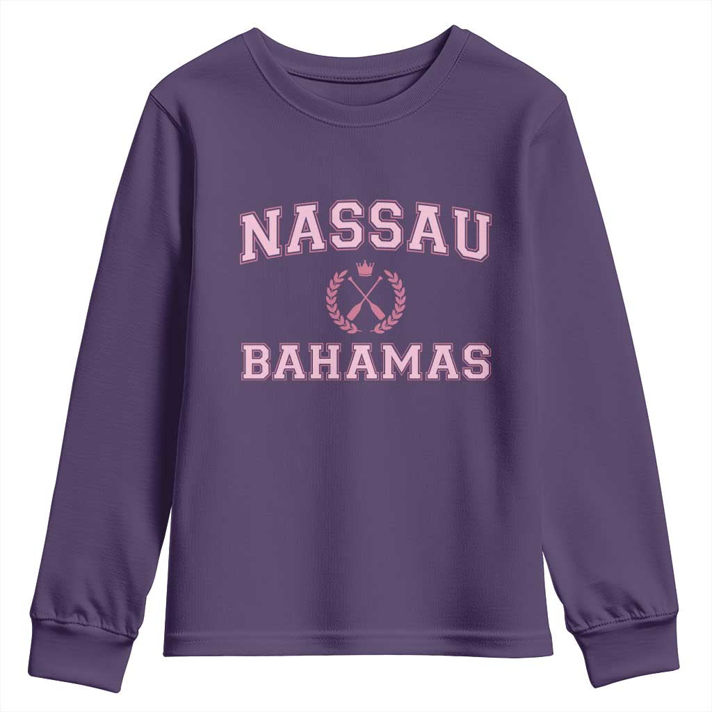 Nassau Souvenir Youth Sweatshirt Bahamas Rowing Summer Vacation Girls Trip - Wonder Print Shop