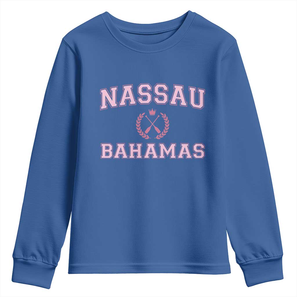 Nassau Souvenir Youth Sweatshirt Bahamas Rowing Summer Vacation Girls Trip - Wonder Print Shop