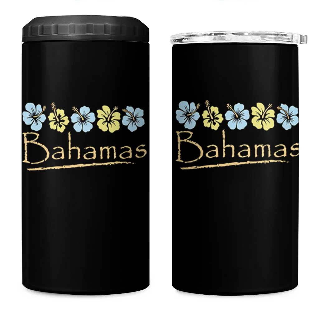 Bahamas 4 in 1 Can Cooler Tumbler Hibiscus Flower Summer Beachy Vacation - Wonder Print Shop