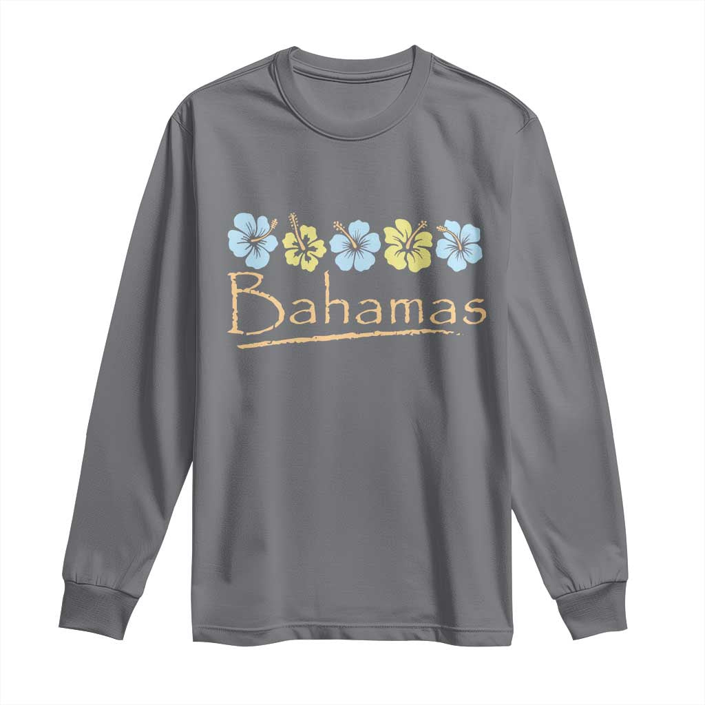 Bahamas Long Sleeve Shirt Hibiscus Flower Summer Beachy Vacation - Wonder Print Shop