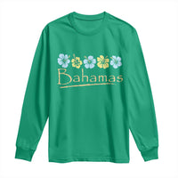 Bahamas Long Sleeve Shirt Hibiscus Flower Summer Beachy Vacation - Wonder Print Shop