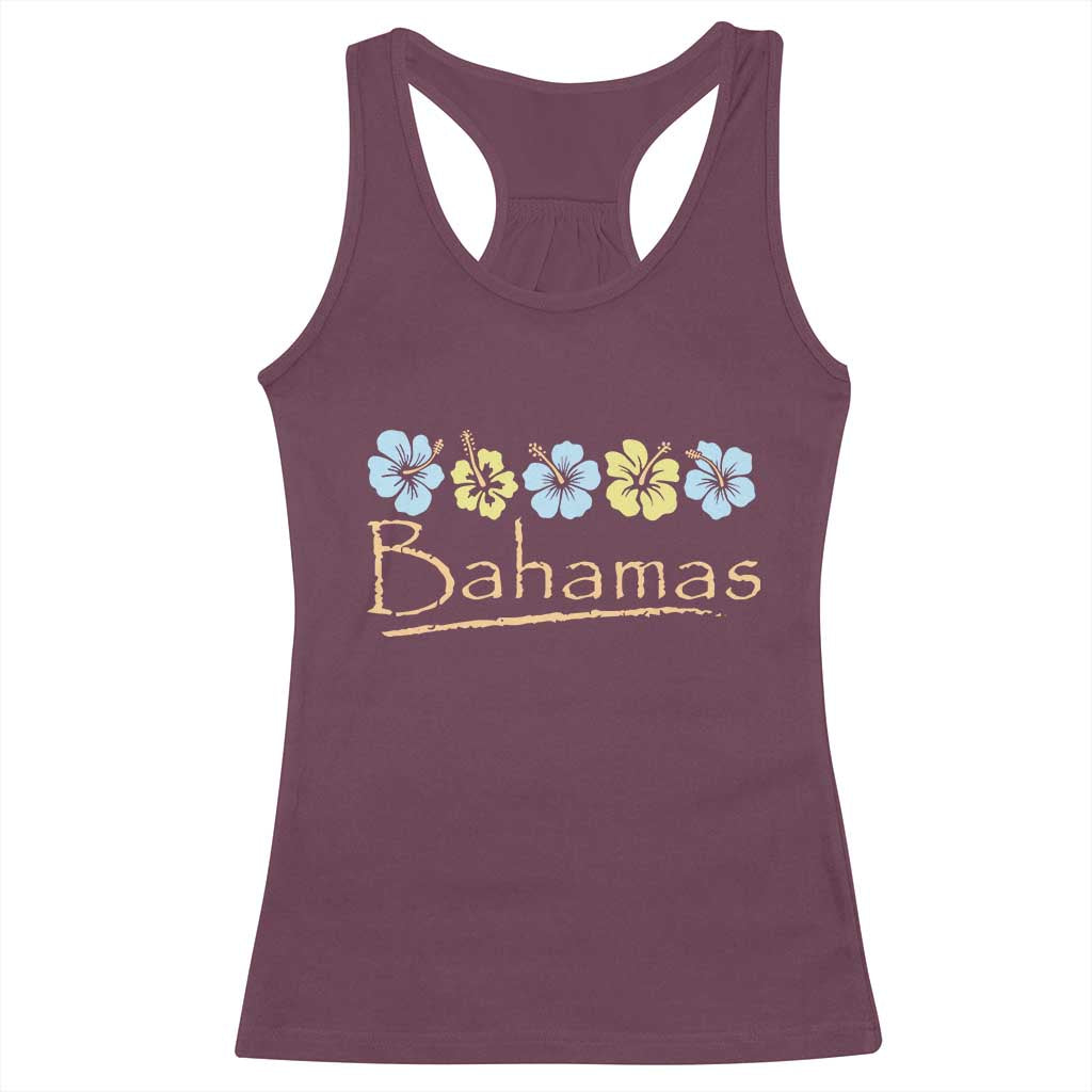Bahamas Racerback Tank Top Hibiscus Flower Summer Beachy Vacation - Wonder Print Shop