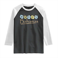 Bahamas Raglan Shirt Hibiscus Flower Summer Beachy Vacation - Wonder Print Shop