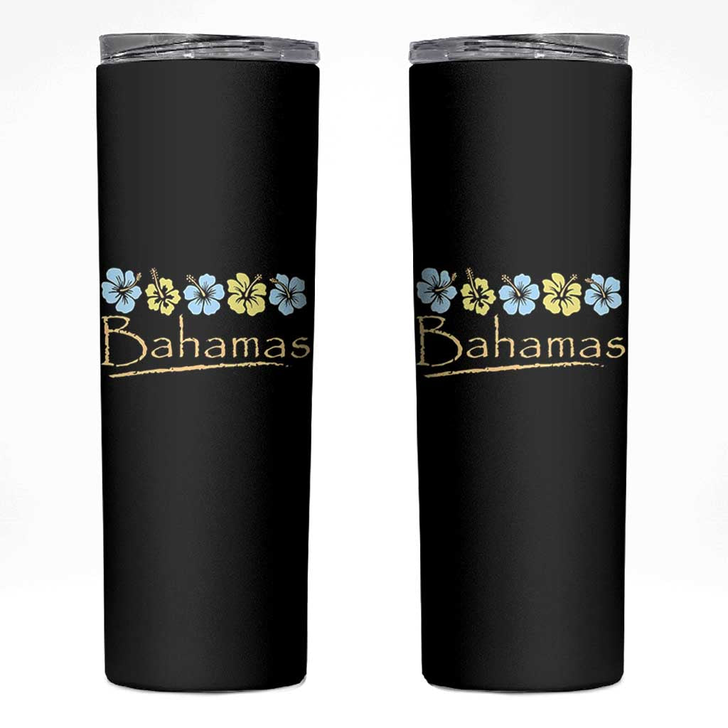 Bahamas Skinny Tumbler Hibiscus Flower Summer Beachy Vacation - Wonder Print Shop