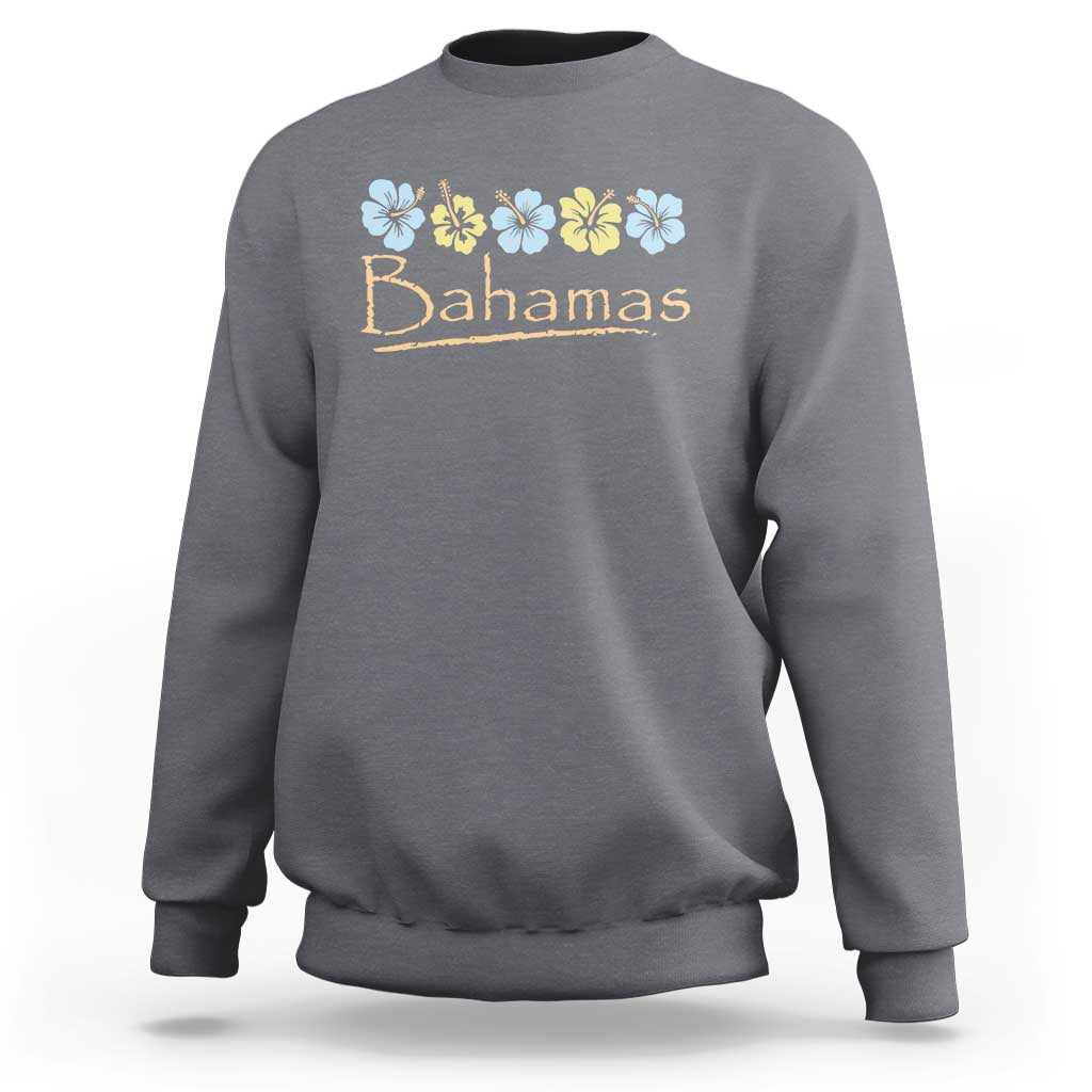 Bahamas Sweatshirt Hibiscus Flower Summer Beachy Vacation - Wonder Print Shop