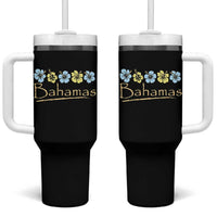 Bahamas Tumbler With Handle Hibiscus Flower Summer Beachy Vacation - Wonder Print Shop