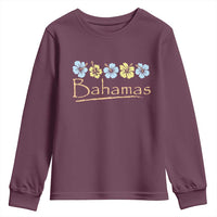 Bahamas Youth Sweatshirt Hibiscus Flower Summer Beachy Vacation - Wonder Print Shop