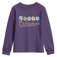 Bahamas Youth Sweatshirt Hibiscus Flower Summer Beachy Vacation - Wonder Print Shop