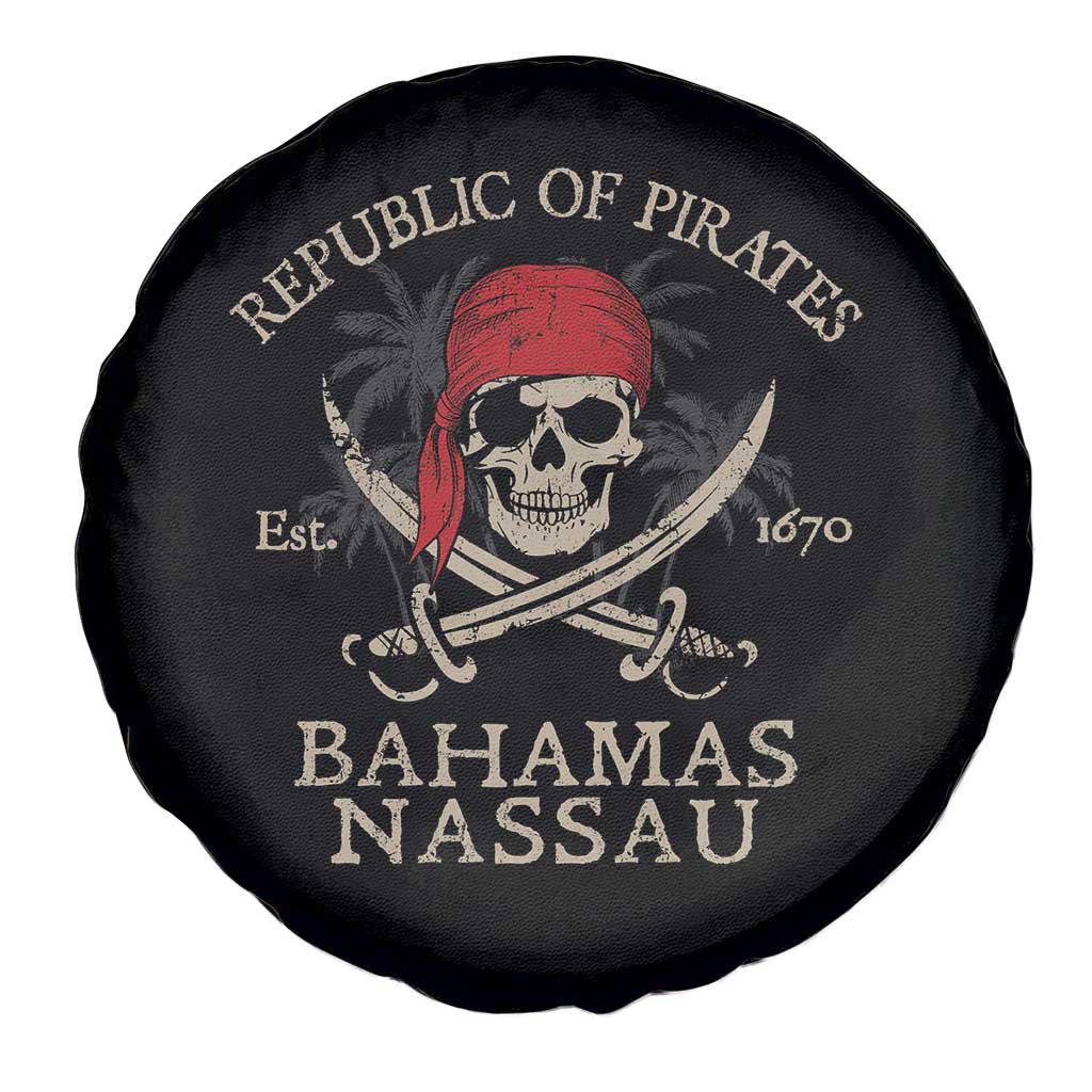 Republic Of Pirates Nassau Bahamas Spare Tire Cover Vintage Caribbean Summer Vacation - Wonder Print Shop