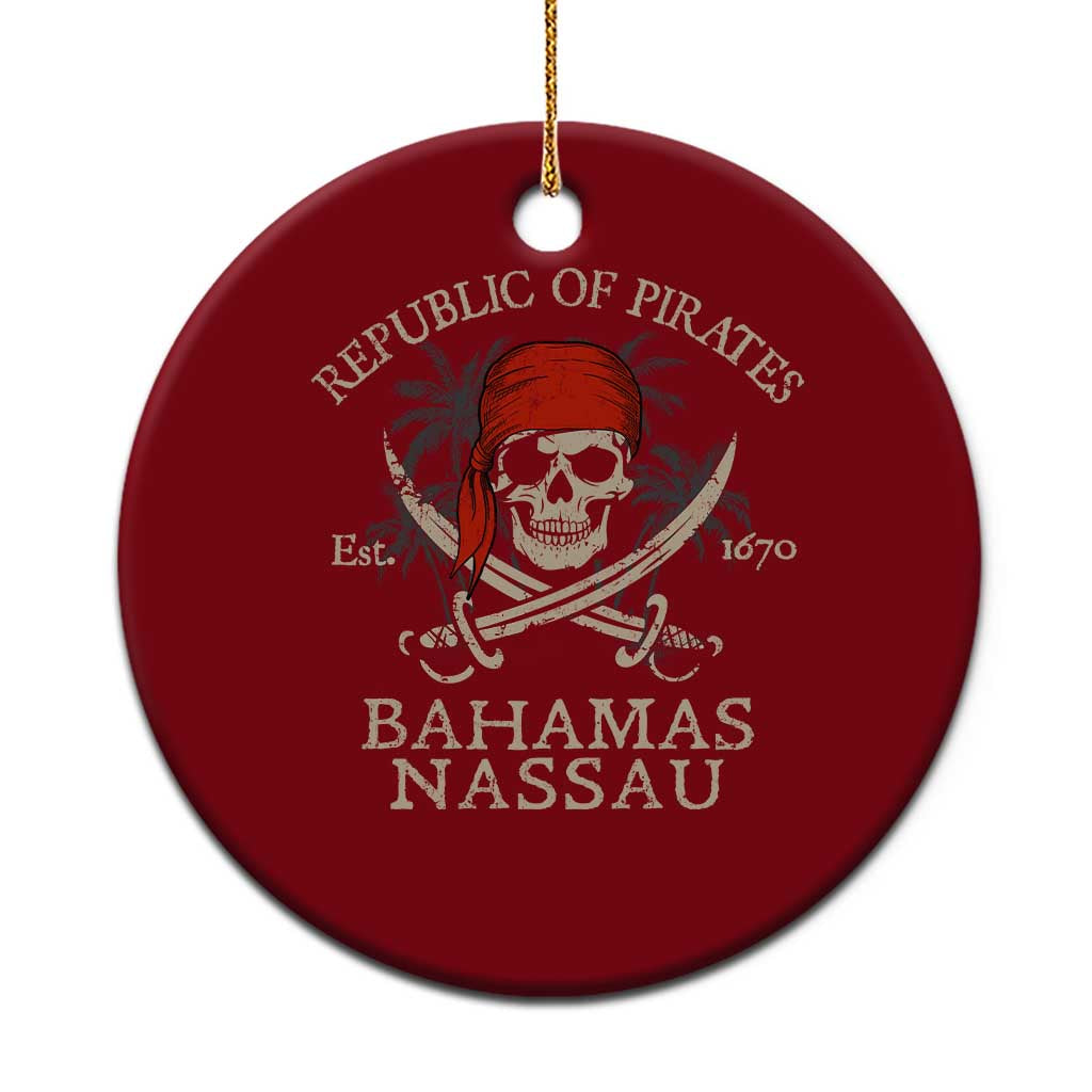 Republic Of Pirates Nassau Bahamas Ceramic Ornament Vintage Caribbean Summer Vacation - Wonder Print Shop