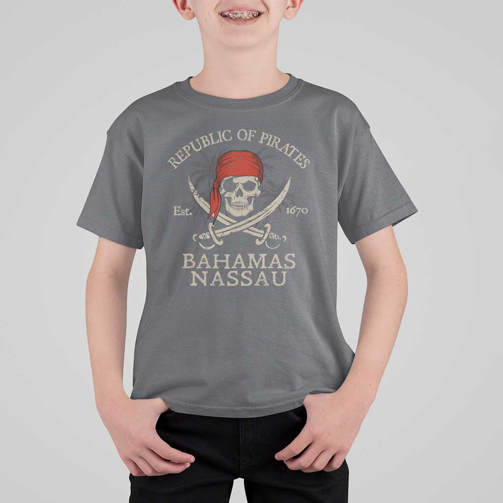 Republic Of Pirates Nassau Bahamas T Shirt For Kid Vintage Caribbean Summer Vacation - Wonder Print Shop