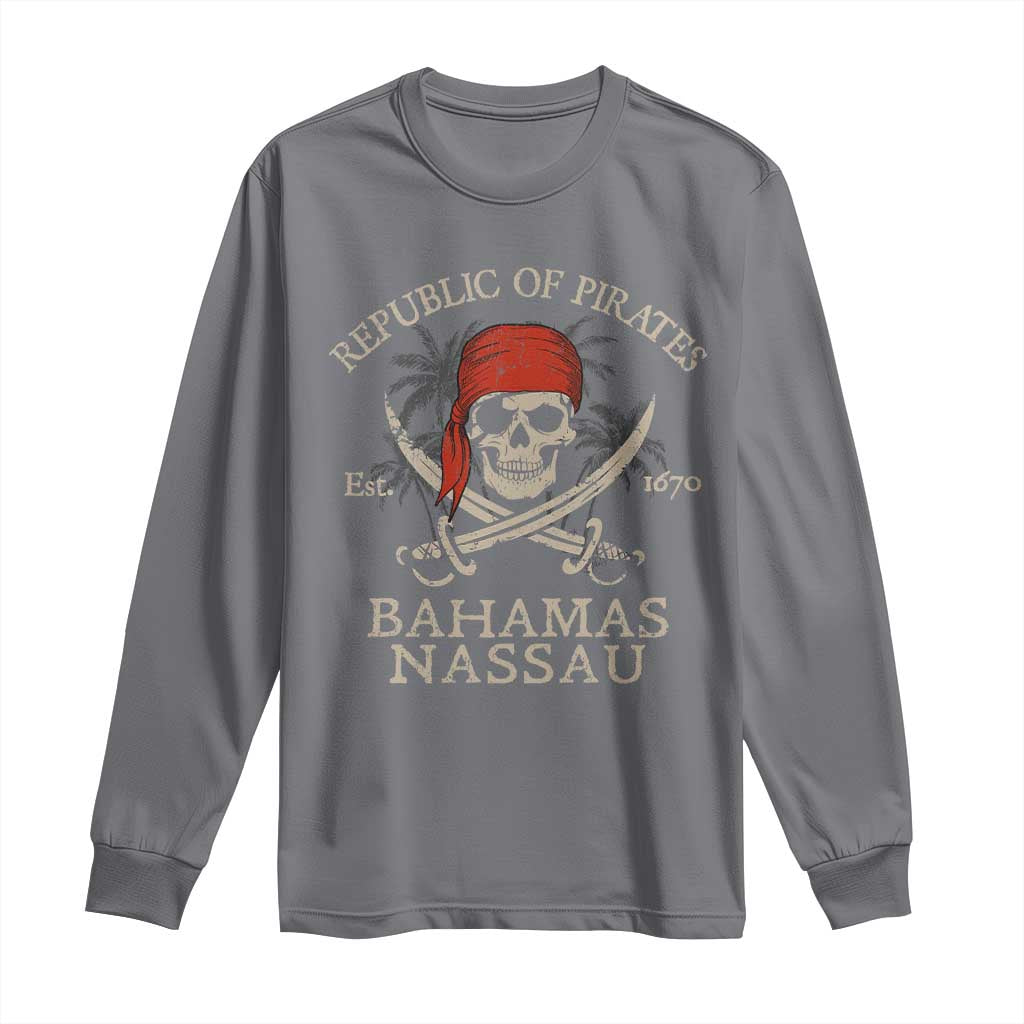 Republic Of Pirates Nassau Bahamas Long Sleeve Shirt Vintage Caribbean Summer Vacation - Wonder Print Shop
