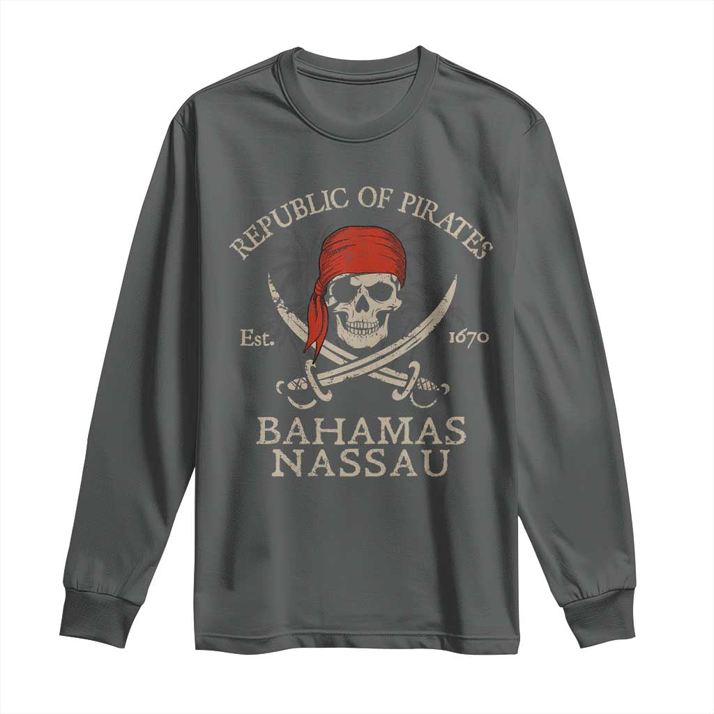 Republic Of Pirates Nassau Bahamas Long Sleeve Shirt Vintage Caribbean Summer Vacation - Wonder Print Shop