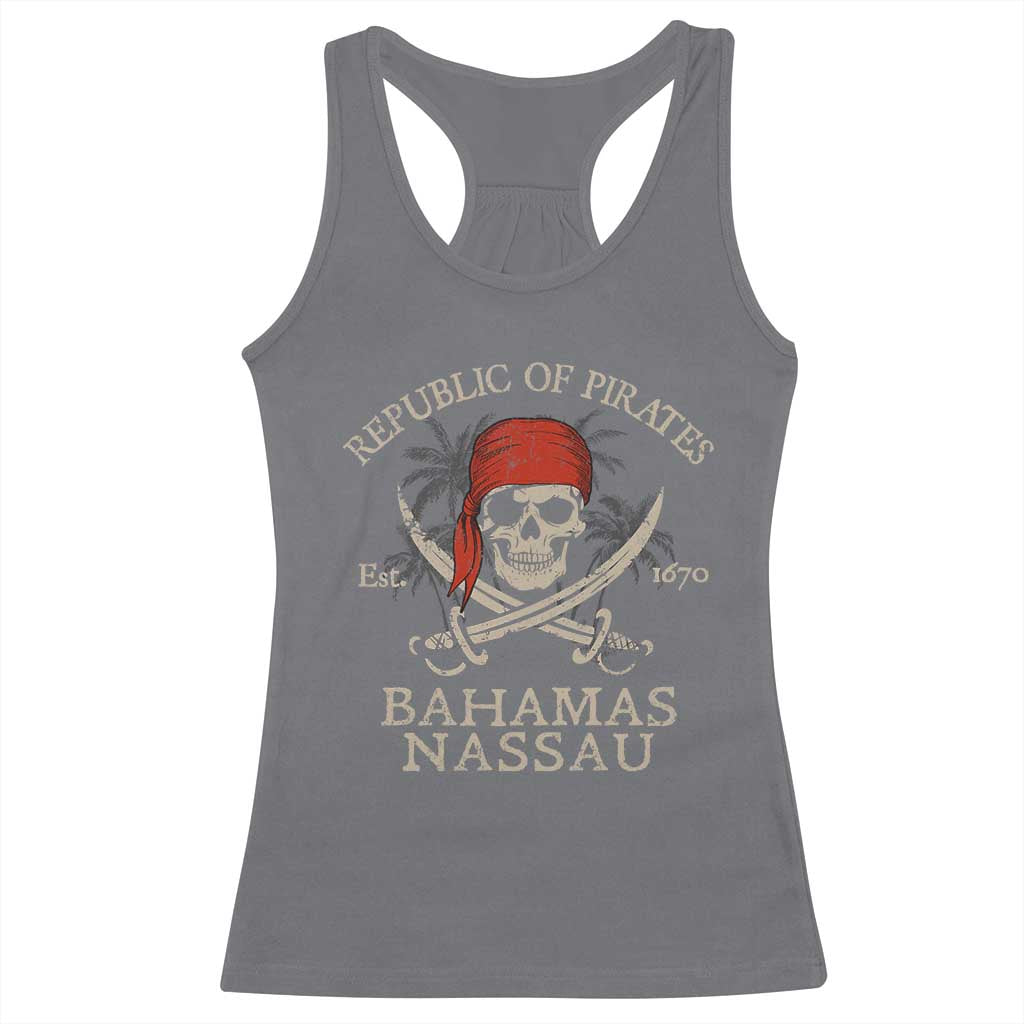 Republic Of Pirates Nassau Bahamas Racerback Tank Top Vintage Caribbean Summer Vacation - Wonder Print Shop