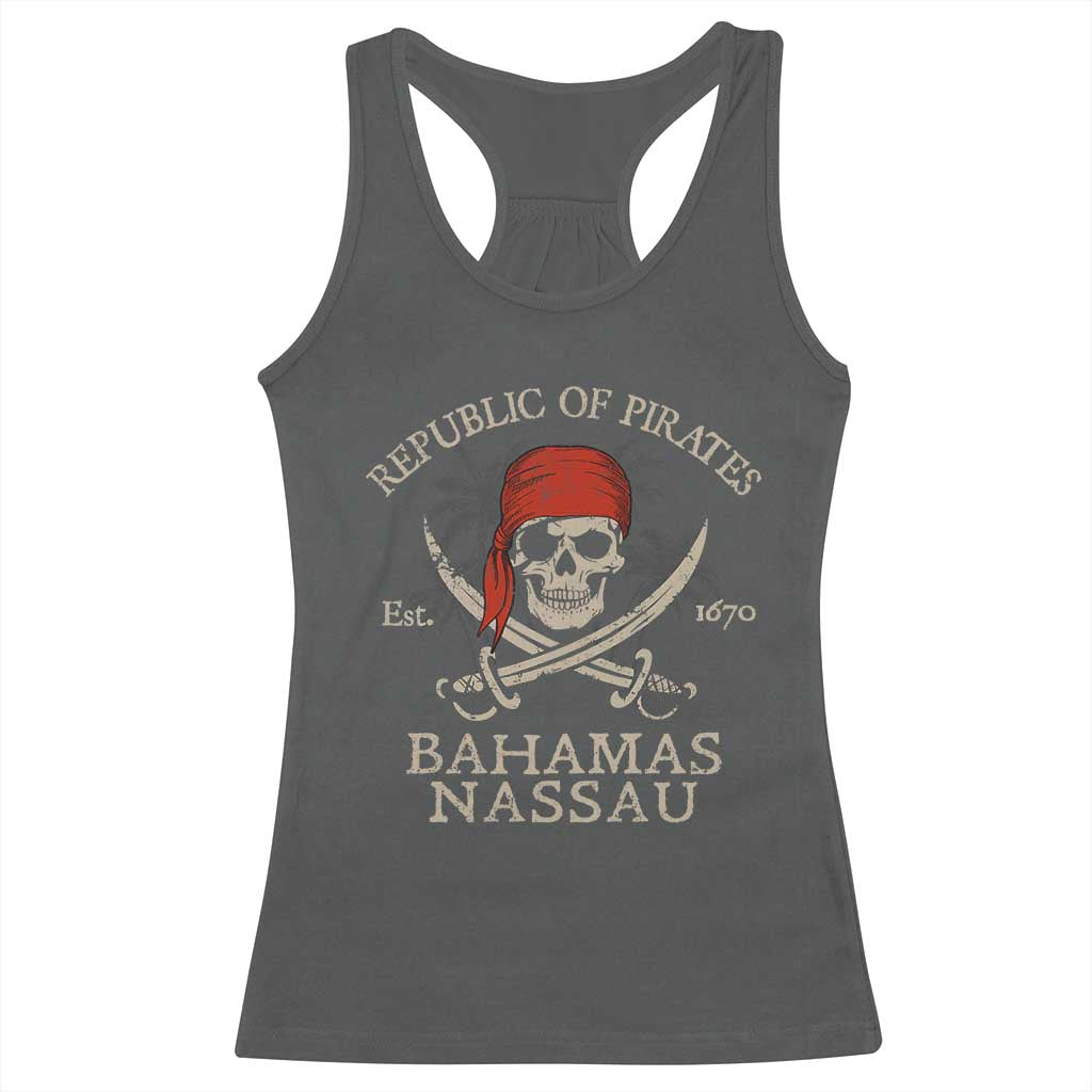 Republic Of Pirates Nassau Bahamas Racerback Tank Top Vintage Caribbean Summer Vacation - Wonder Print Shop