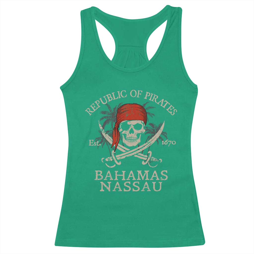 Republic Of Pirates Nassau Bahamas Racerback Tank Top Vintage Caribbean Summer Vacation - Wonder Print Shop