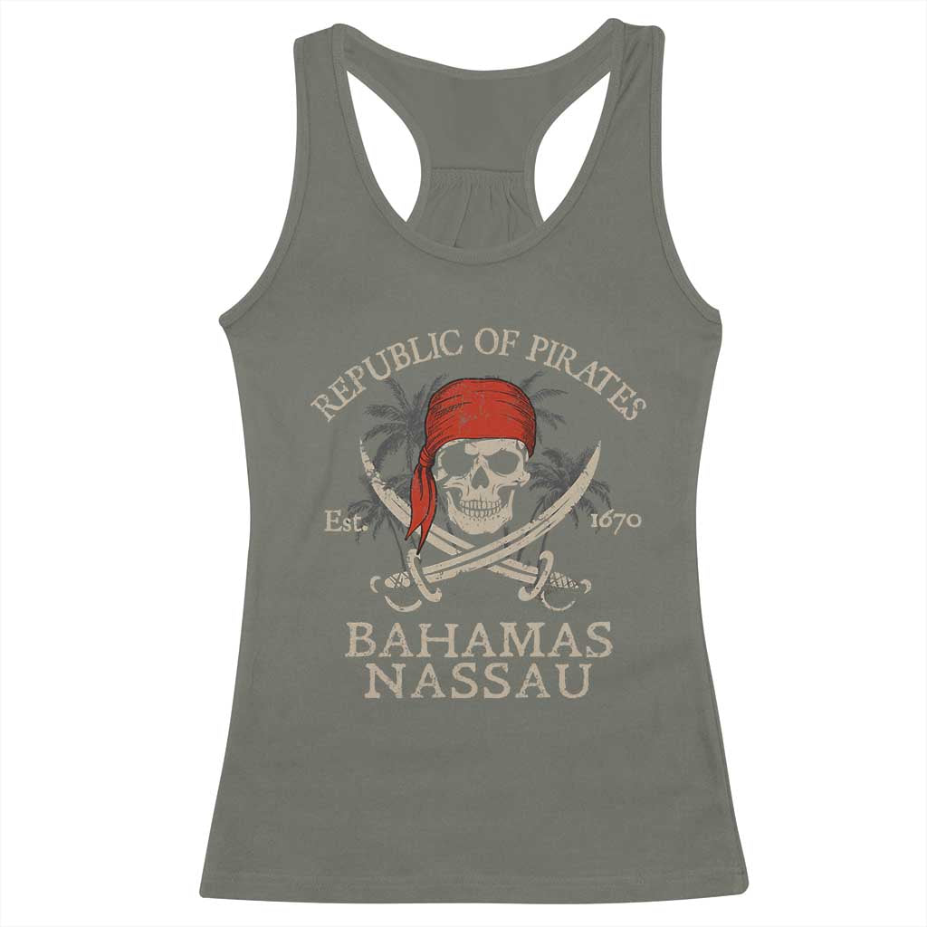 Republic Of Pirates Nassau Bahamas Racerback Tank Top Vintage Caribbean Summer Vacation - Wonder Print Shop