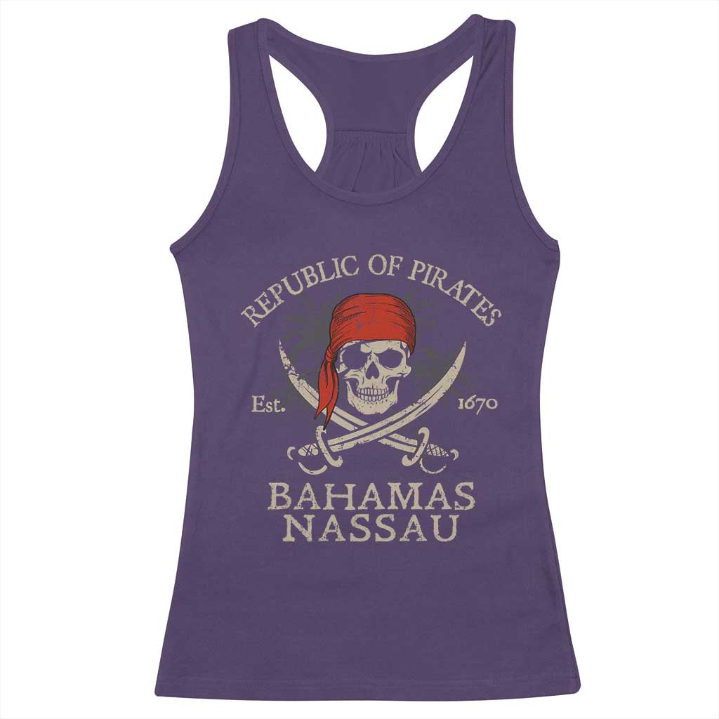 Republic Of Pirates Nassau Bahamas Racerback Tank Top Vintage Caribbean Summer Vacation - Wonder Print Shop