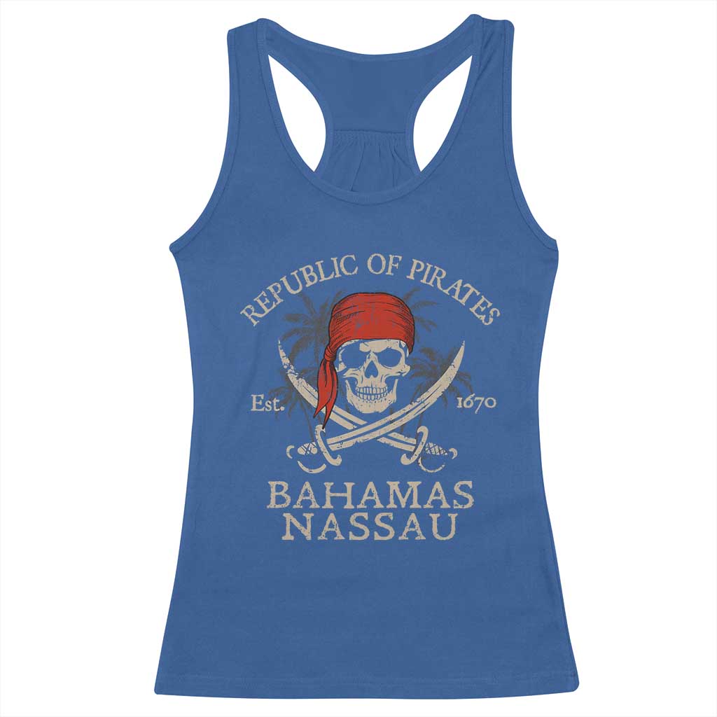 Republic Of Pirates Nassau Bahamas Racerback Tank Top Vintage Caribbean Summer Vacation - Wonder Print Shop