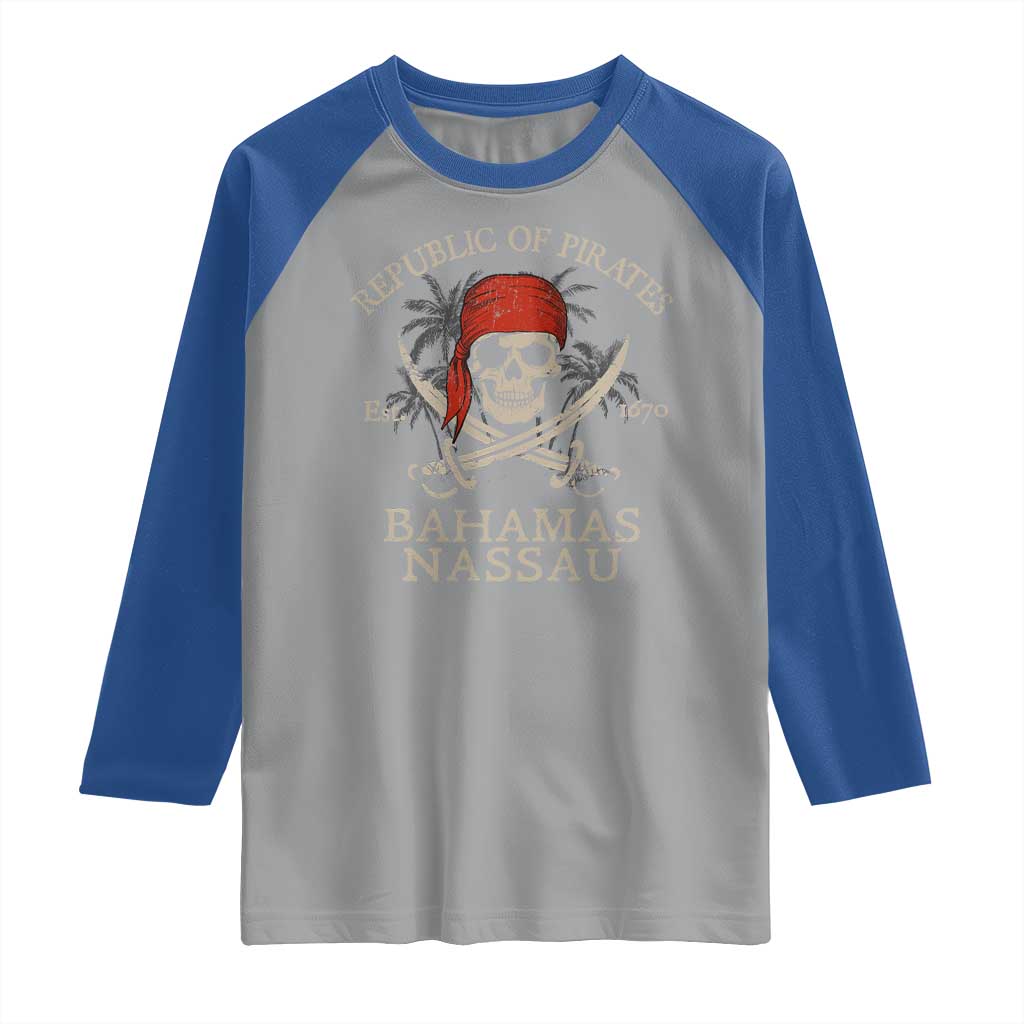 Republic Of Pirates Nassau Bahamas Raglan Shirt Vintage Caribbean Summer Vacation - Wonder Print Shop