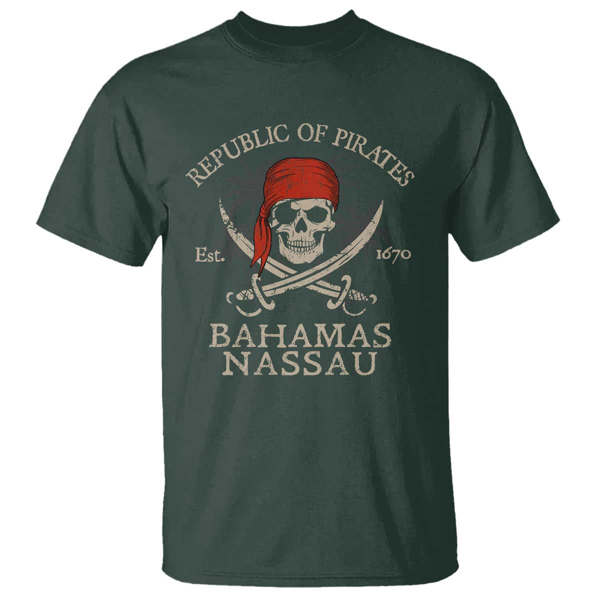 Republic Of Pirates Nassau Bahamas T Shirt Vintage Caribbean Summer Vacation - Wonder Print Shop