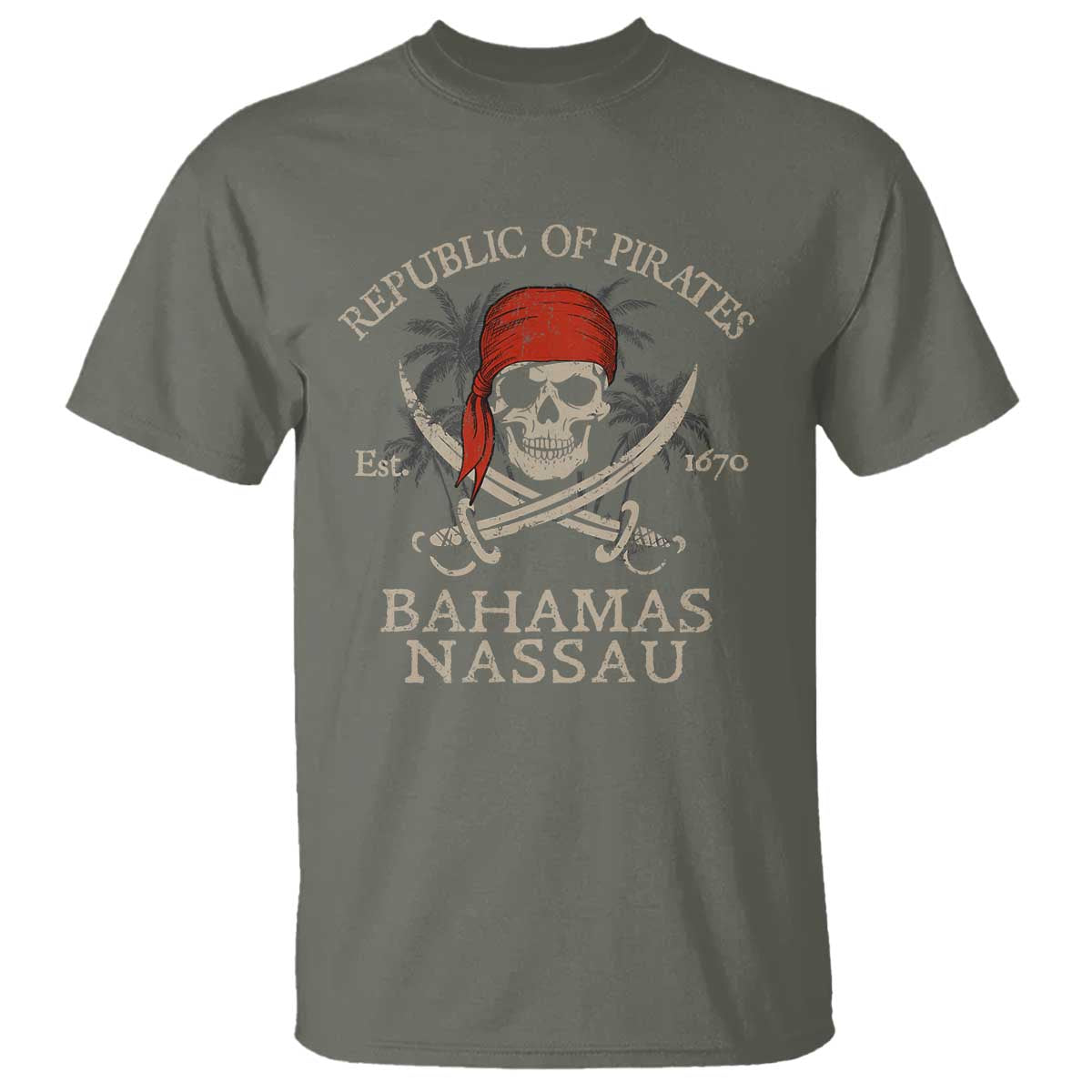 Republic Of Pirates Nassau Bahamas T Shirt Vintage Caribbean Summer Vacation - Wonder Print Shop