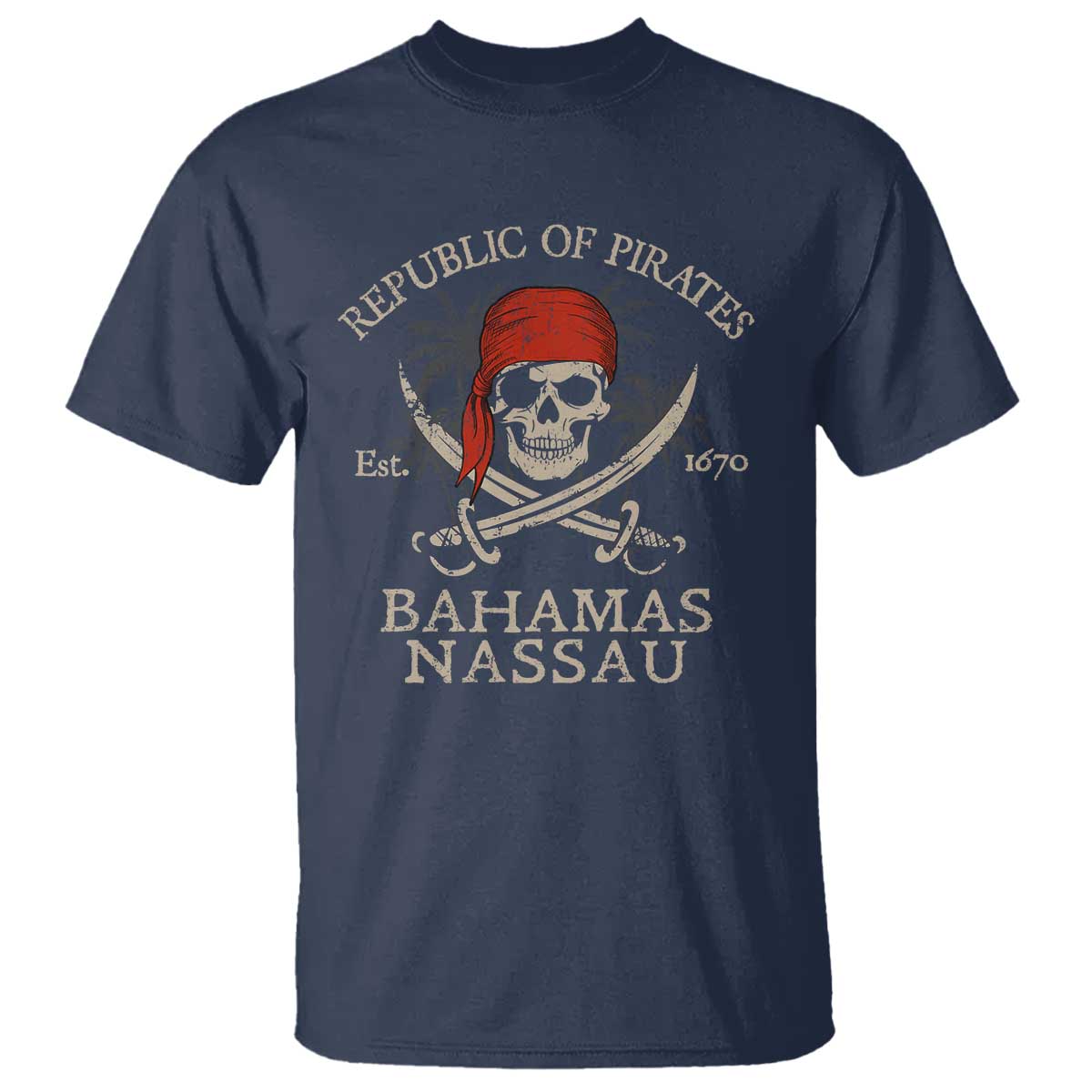 Republic Of Pirates Nassau Bahamas T Shirt Vintage Caribbean Summer Vacation - Wonder Print Shop