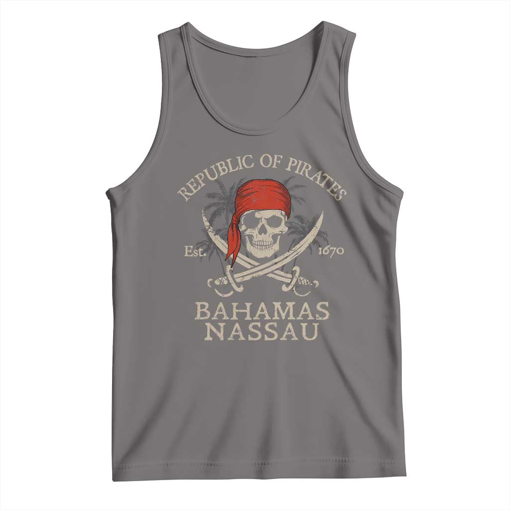 Republic Of Pirates Nassau Bahamas Tank Top Vintage Caribbean Summer Vacation - Wonder Print Shop