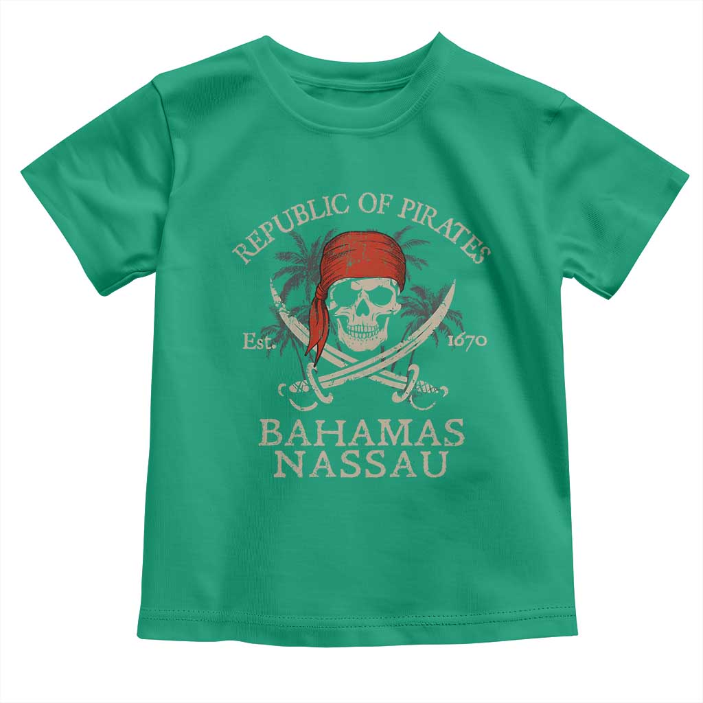 Republic Of Pirates Nassau Bahamas Toddler T Shirt Vintage Caribbean Summer Vacation - Wonder Print Shop