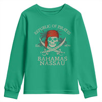 Republic Of Pirates Nassau Bahamas Youth Sweatshirt Vintage Caribbean Summer Vacation - Wonder Print Shop